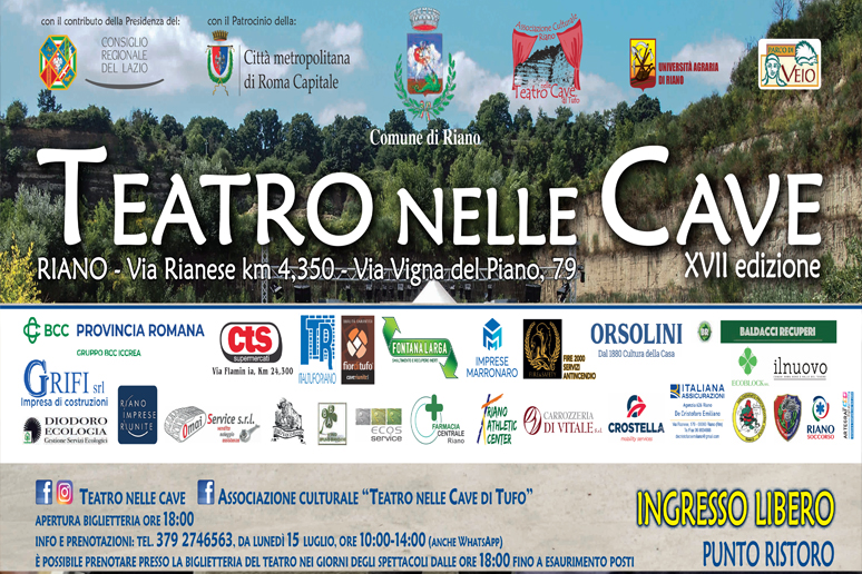 BCC Provincia Romana: sostiene la XVII edizione del “Teatro nelle Cave”,  Riano dal 20 al 28 luglio
